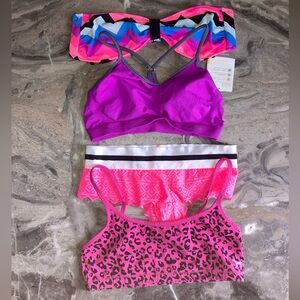 PINK Small/P Victoria Secret bundle. Adorable! 3 tops 1 bottom.Bikini bandeau.